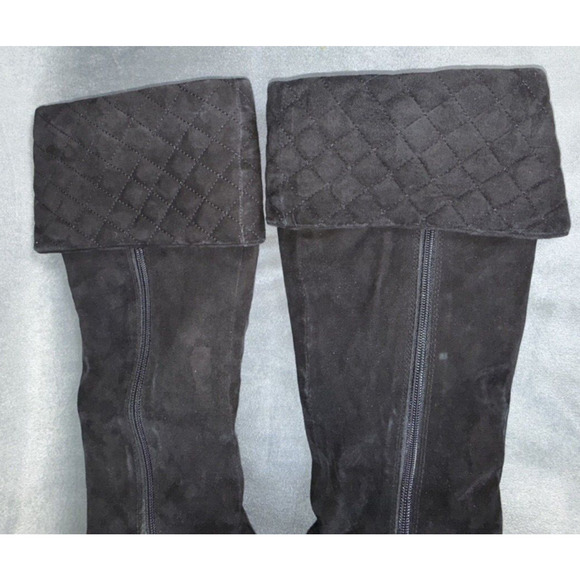 Colin Stuart‎ Women Black Suede Leather 4” Heel Knee High Boot, Size 8B - Picture 3 of 8